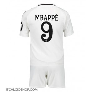 Real Madrid Kylian Mbappe #9 Prima Maglia Bambino 2024-25 Manica Corta (+ Pantaloni corti)
